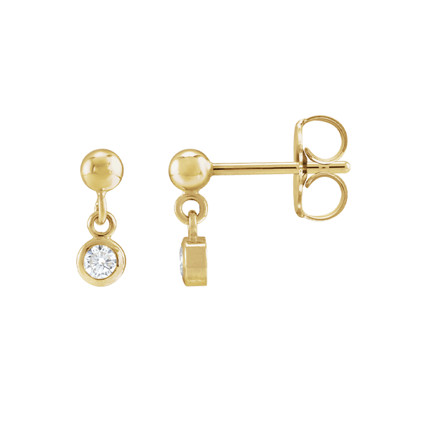 14K Natural Gemstone Micro Set Drop Earring