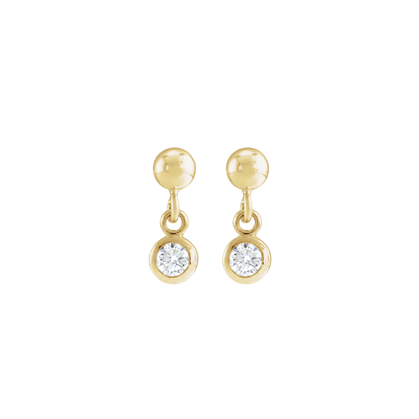 14K Natural Gemstone Micro Set Drop Earring