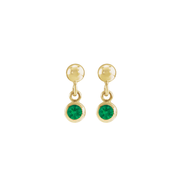 14K Natural Gemstone Micro Set Drop Earring
