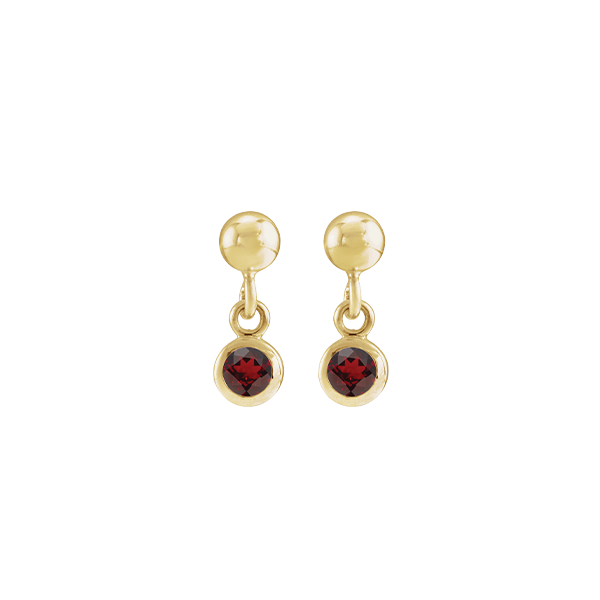 14K Natural Gemstone Micro Set Drop Earring