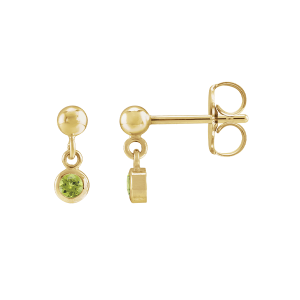 14K Natural Gemstone Micro Set Drop Earring