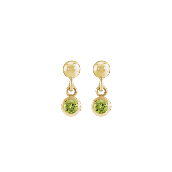 14K Natural Gemstone Micro Set Drop Earring