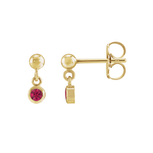 14K Natural Gemstone Micro Set Drop Earring