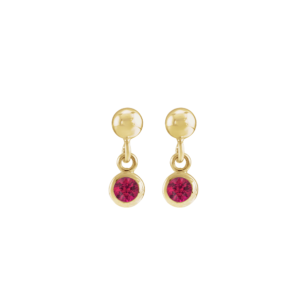14K Natural Gemstone Micro Set Drop Earring