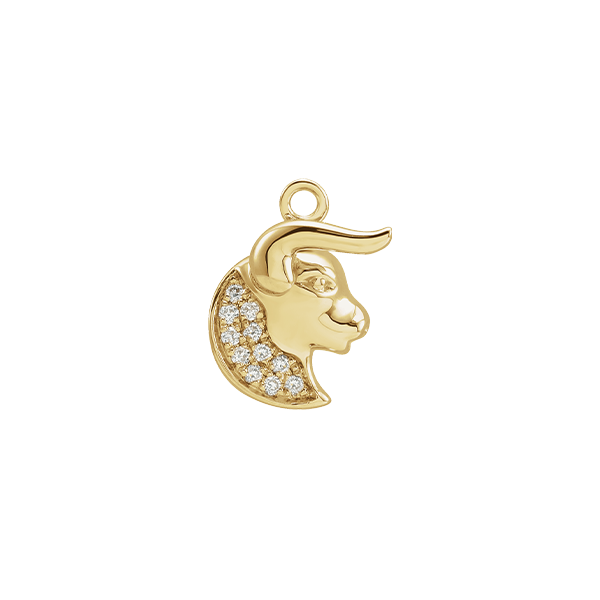 14K Natural Diamond Zodiac Earring Dangle