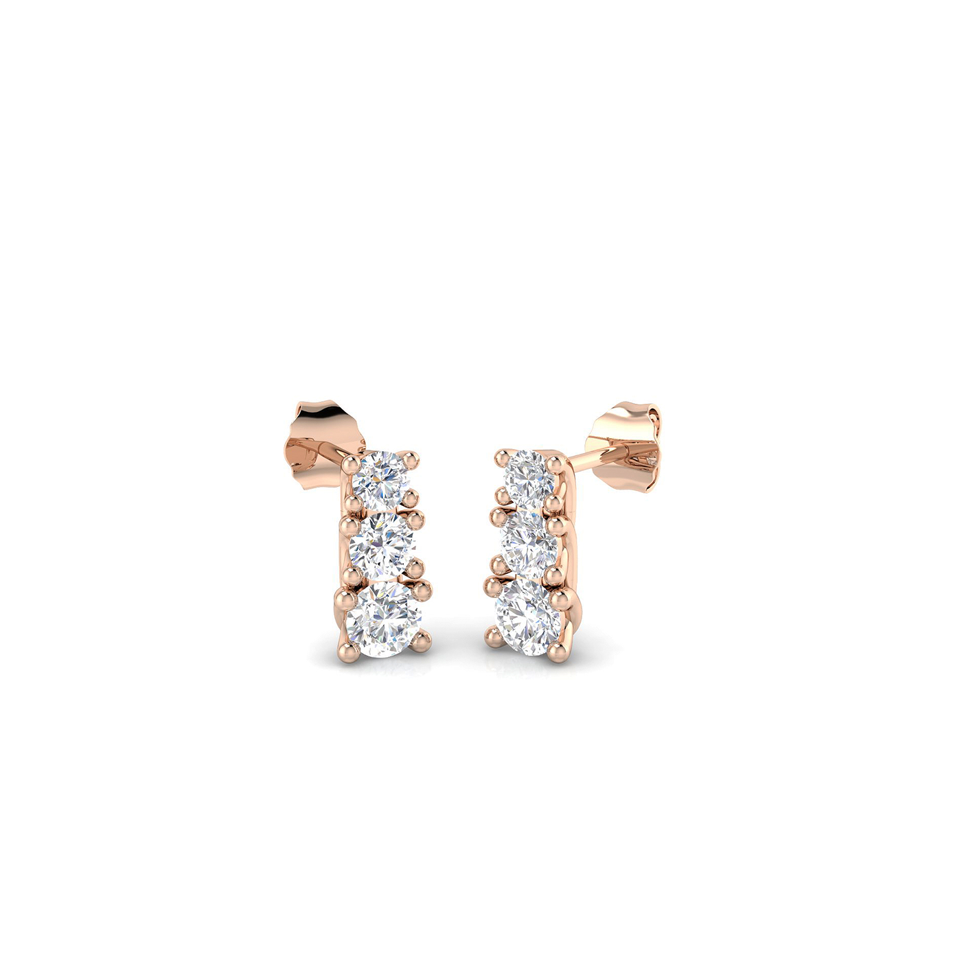 18K Trilogy Lab Grown Diamond Drop Earring