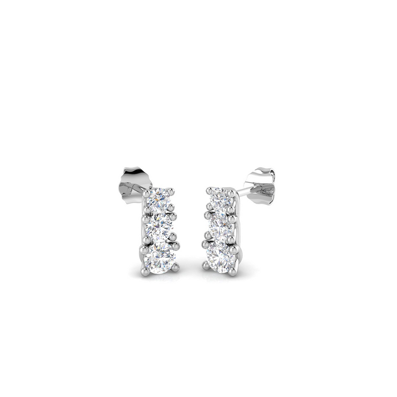 18K Trilogy Lab Grown Diamond Drop Earring