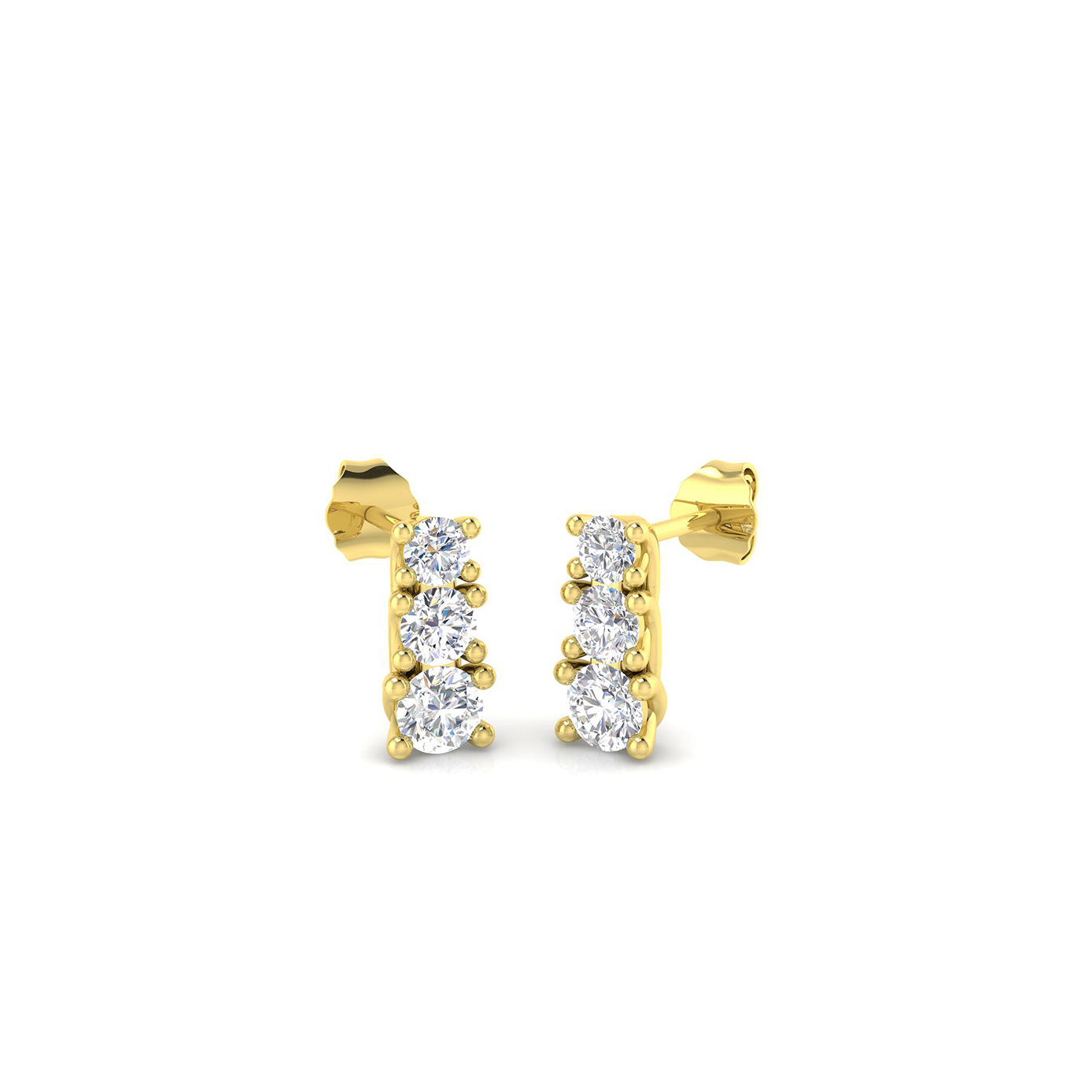18K Trilogy Lab Grown Diamond Drop Earring