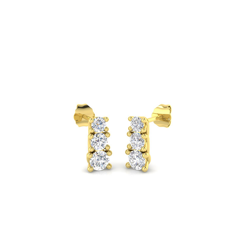 18K Trilogy Lab Grown Diamond Drop Earring