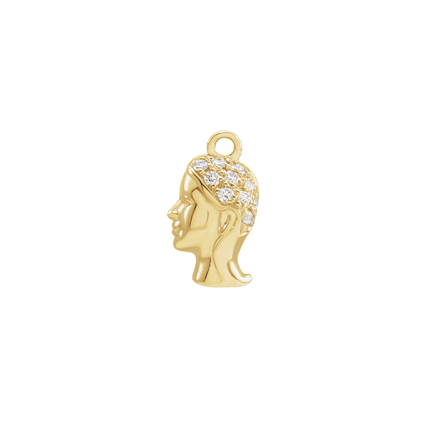 14K Natural Diamond Zodiac Earring Dangle