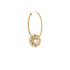 14K Natural Diamond Star Wheel Earring Dangle